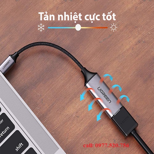 Cáp chuyển đổi USB type-C to HDMI Ugreen 70444 hỗ trợ 4K